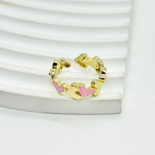 ANILLO CORAZONES ROSADO
