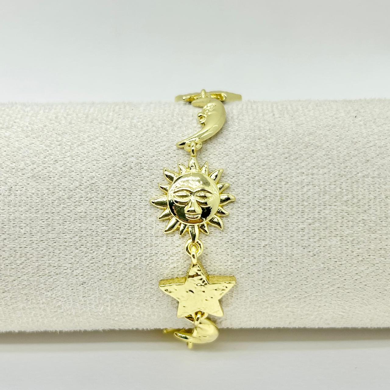 PULSERA ESTRELLA SOL Y LUNA