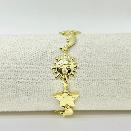 PULSERA ESTRELLA SOL Y LUNA