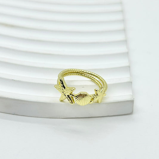 ANILLO ESTRELLA Y CONCHA