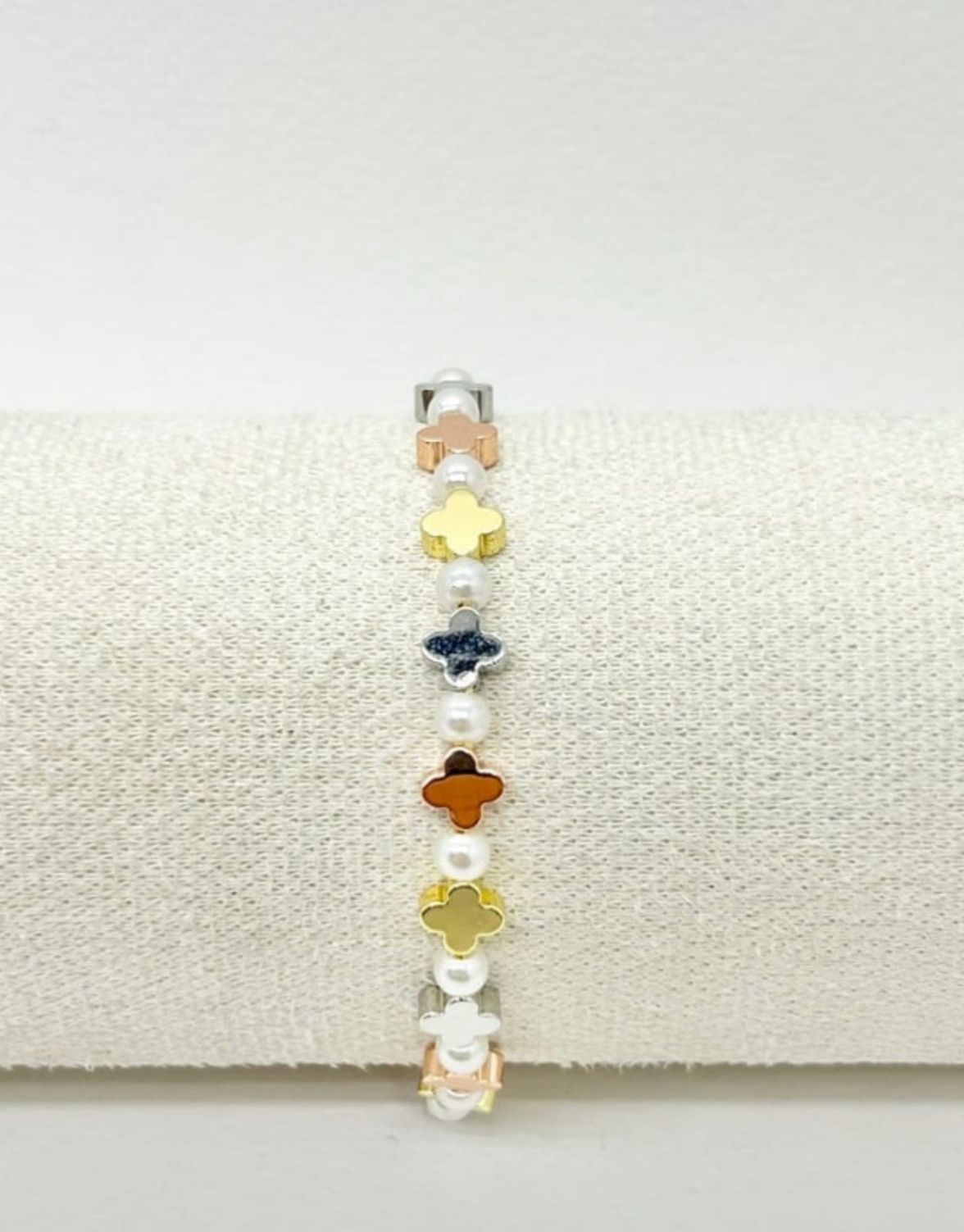 PULSERA TREBOL PERLA