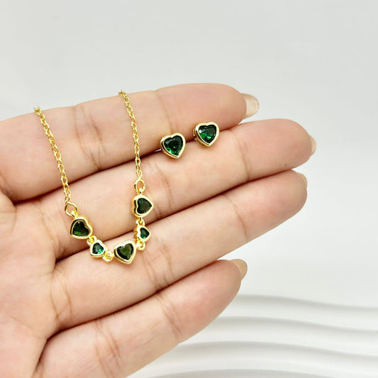 SET CORAZONES VERDES