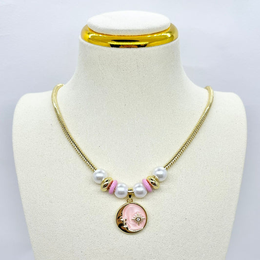 COLLAR PERLAS CON MEDIA LUNA