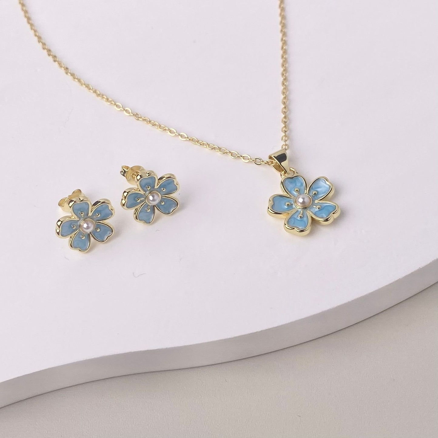 SET FLORES AZUL