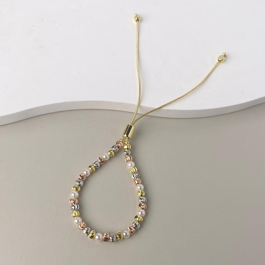 PULSERA TRES OROS DIAMANTADO #4