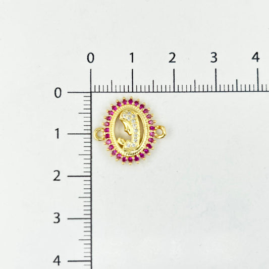 DIJE VIRGEN CIRCONES FUCSIA