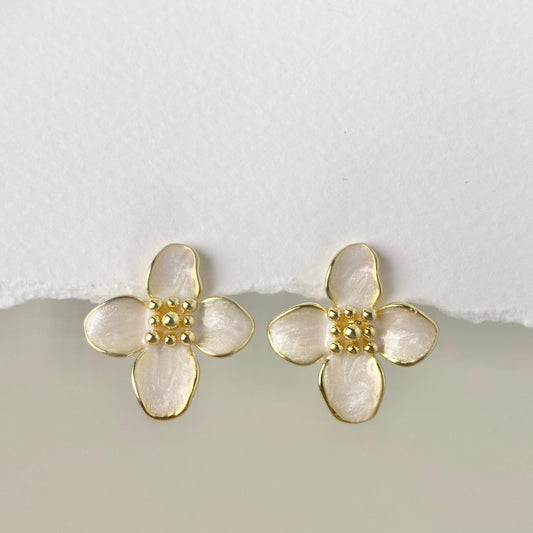 TOPOS FLOR 4 HOJAS BLANCA