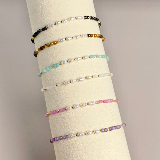 PULSERA PIEDRA NATURAL (ESCOGE TU COLOR)