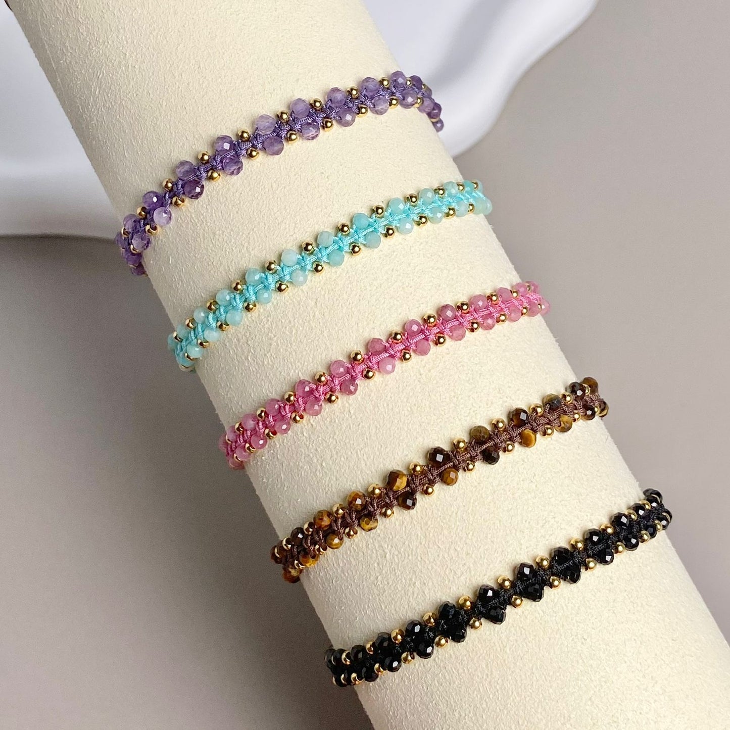 PULSERA PIEDRA NATURAL (ESCOGE TU COLOR)