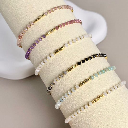 PULSERA PIEDRA NATURAL (ESCOGE TU COLOR)
