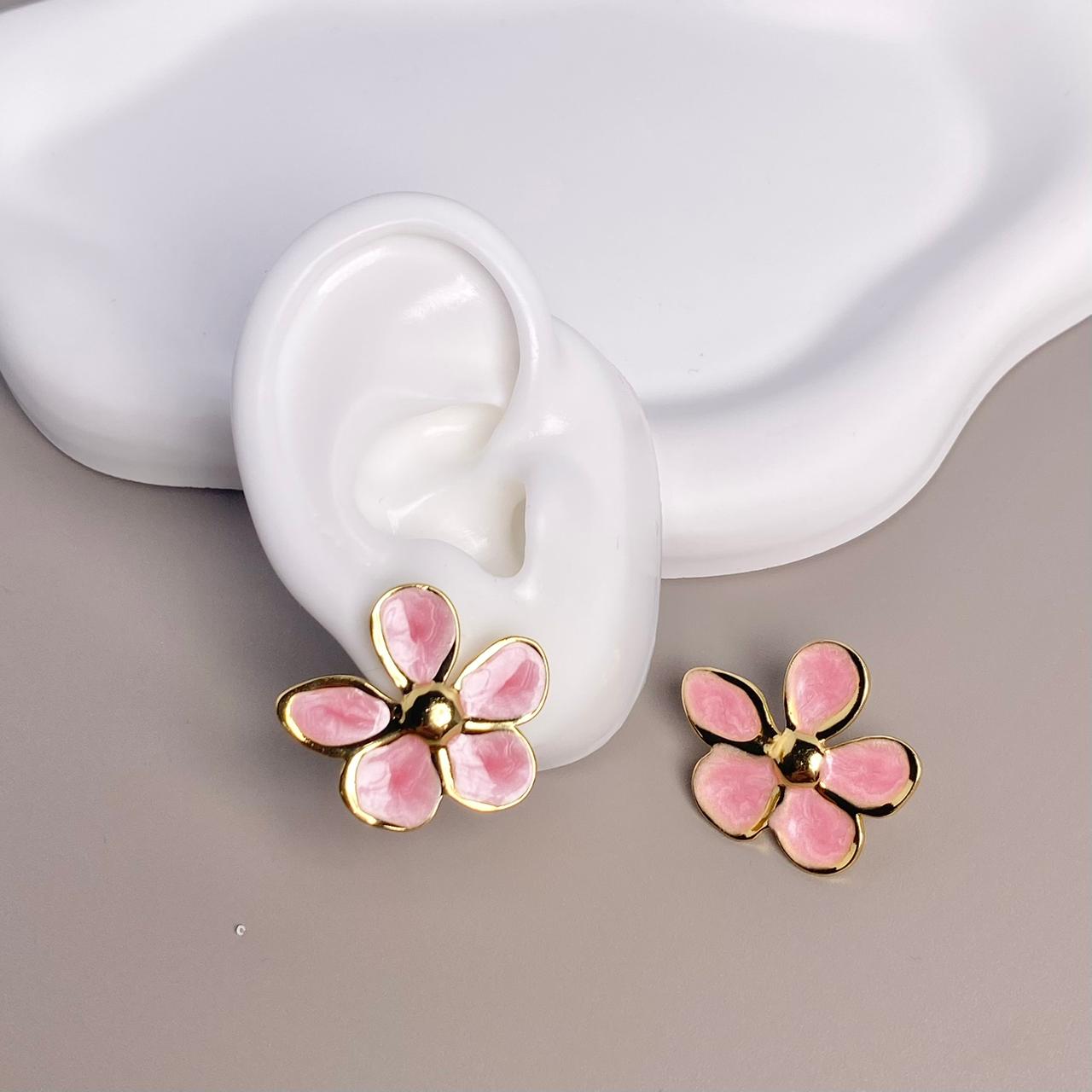 ARETE FLOR ROSADA
