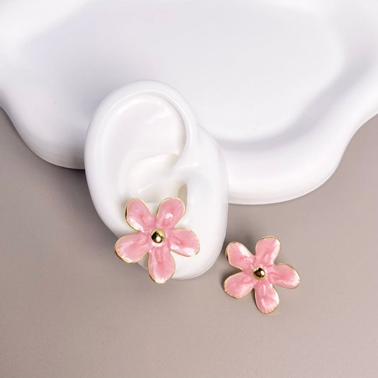 ARETES FLORES ROSADAS