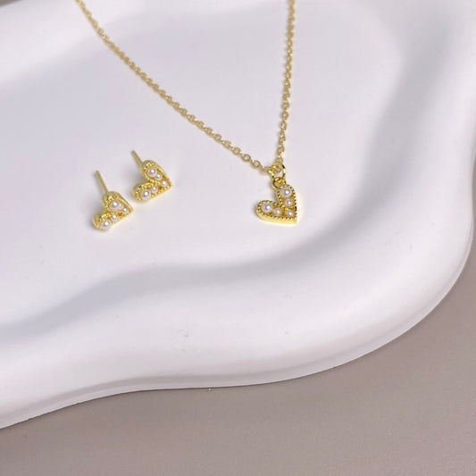 SET DE CORAZON PERLAS