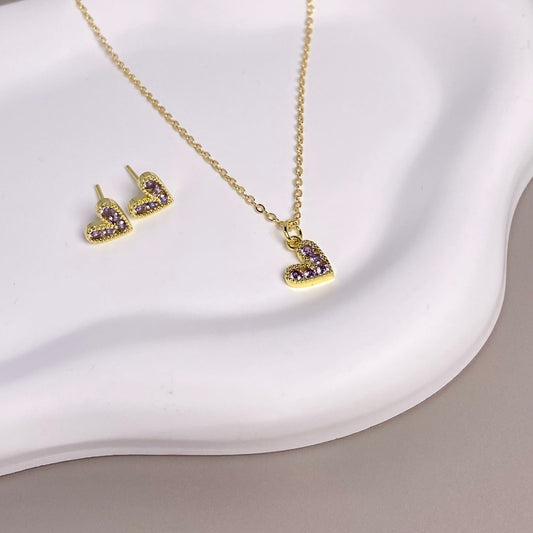 SET DE CORAZON LILA