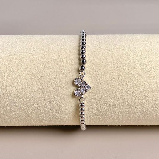 PULSERA CORAZON PLATEADO