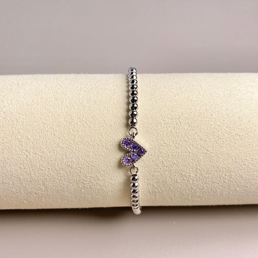 PULSERA CORAZON PLATEADO