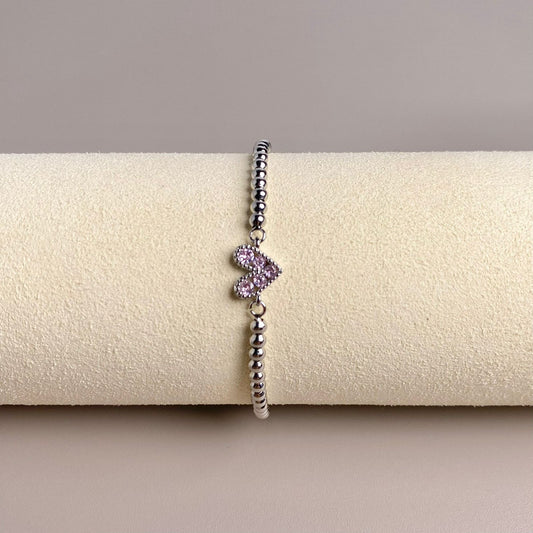 PULSERA CORAZON PLATEADO