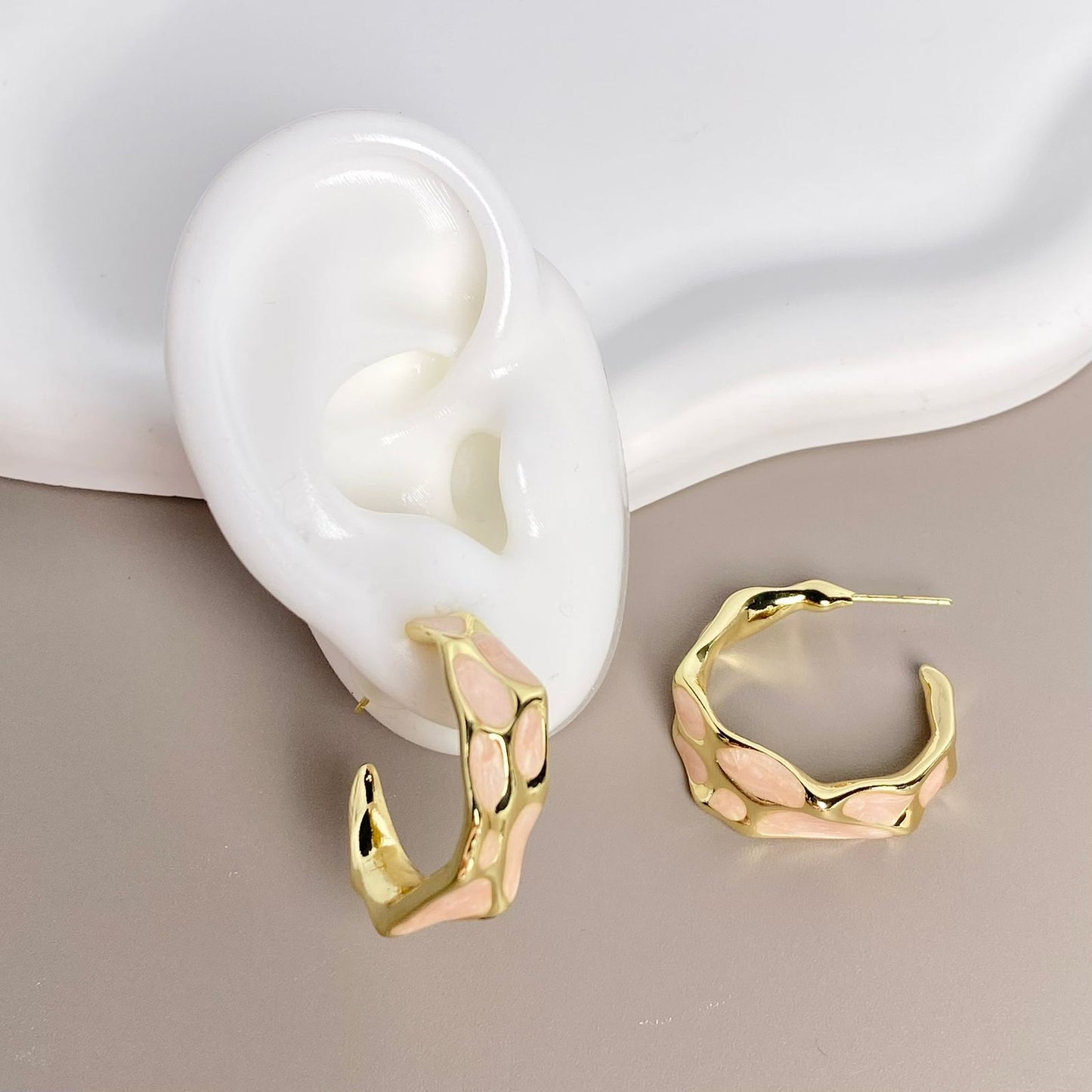 ARETE ANIMAL PRINT ROSA
