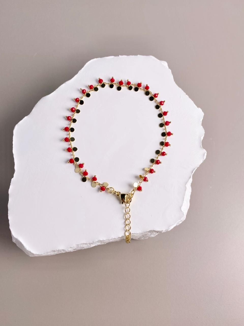 TOBILLERA MURANO ROJO