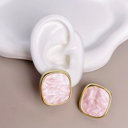 ARETE CUADRO ROSA
