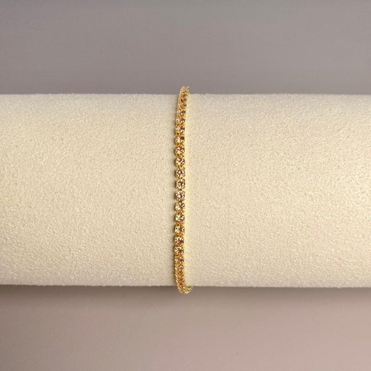 PULSERA DELGADA CON CIRCON DORADO
