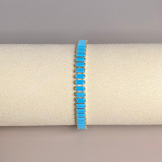 PULSERA GRUESA CIRCON AZUL