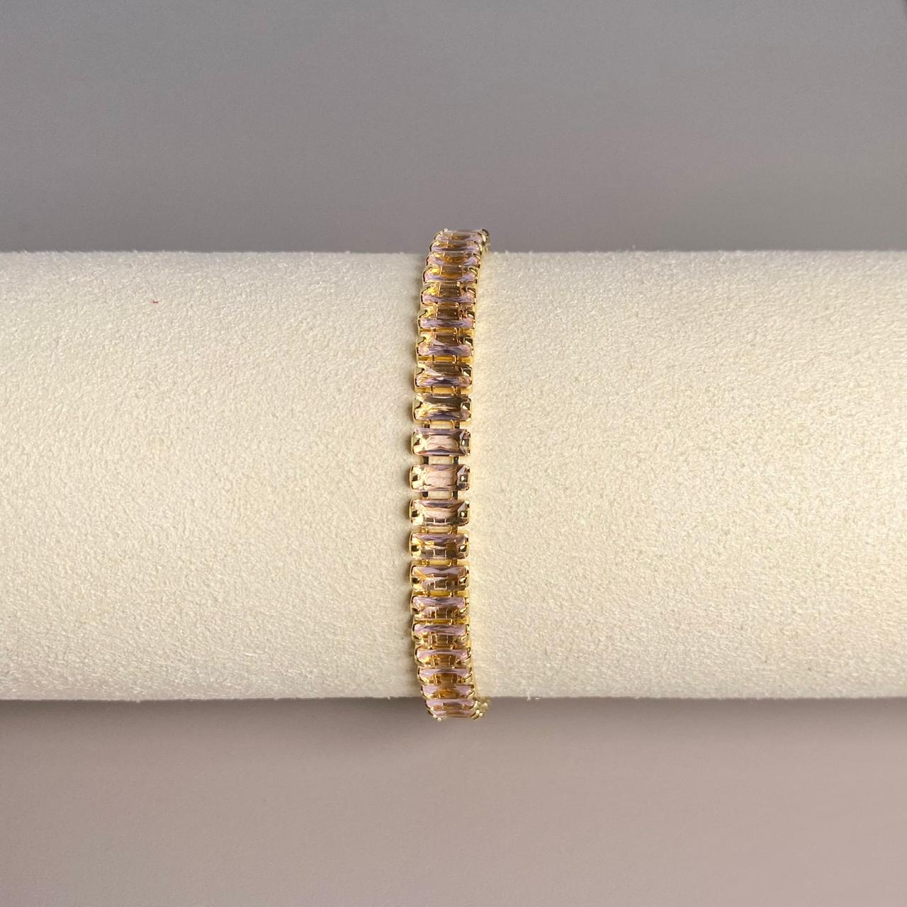 PULSERA GRUESA CIRCON ROSA
