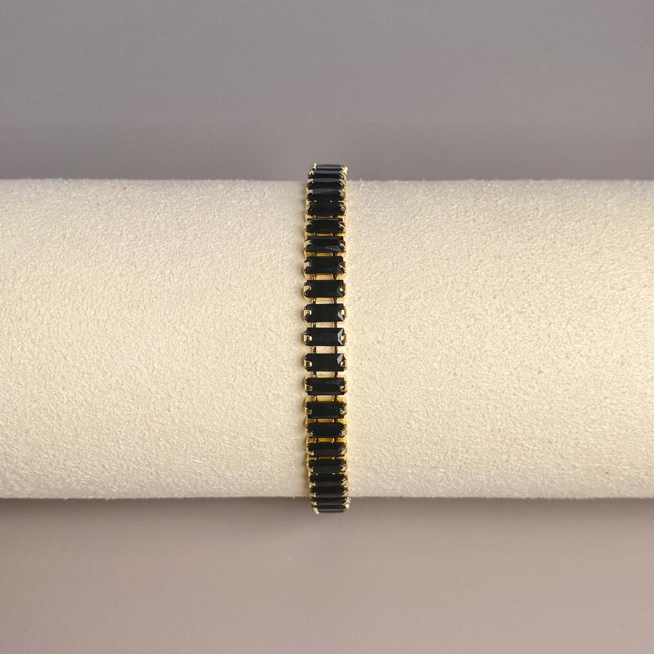 PULSERA GRUESA CIRCON NEGRO