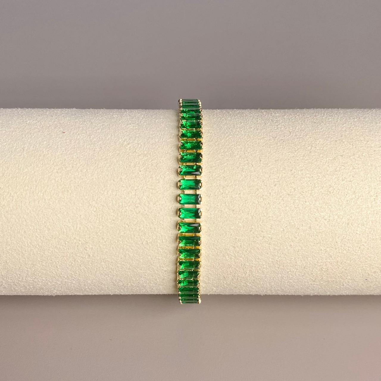PULSERA GRUESA CIRCON VERDE
