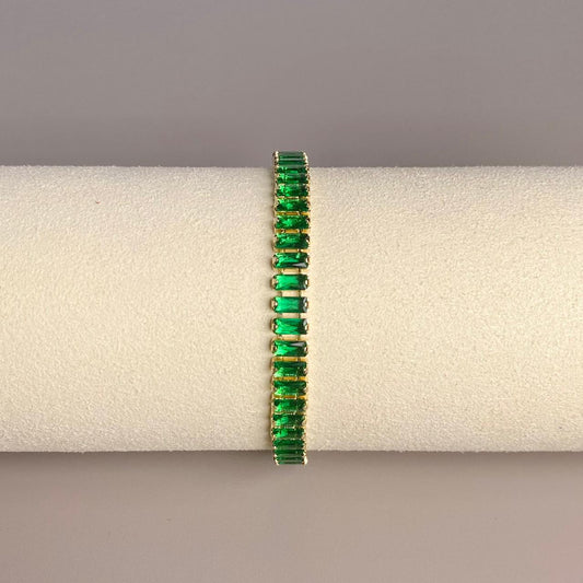 PULSERA GRUESA CIRCON VERDE