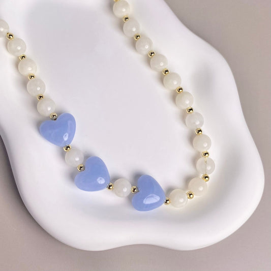 COLLAR CORAZONES AZULES