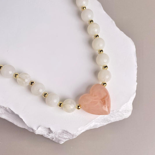 COLLAR CORAZON ROSA