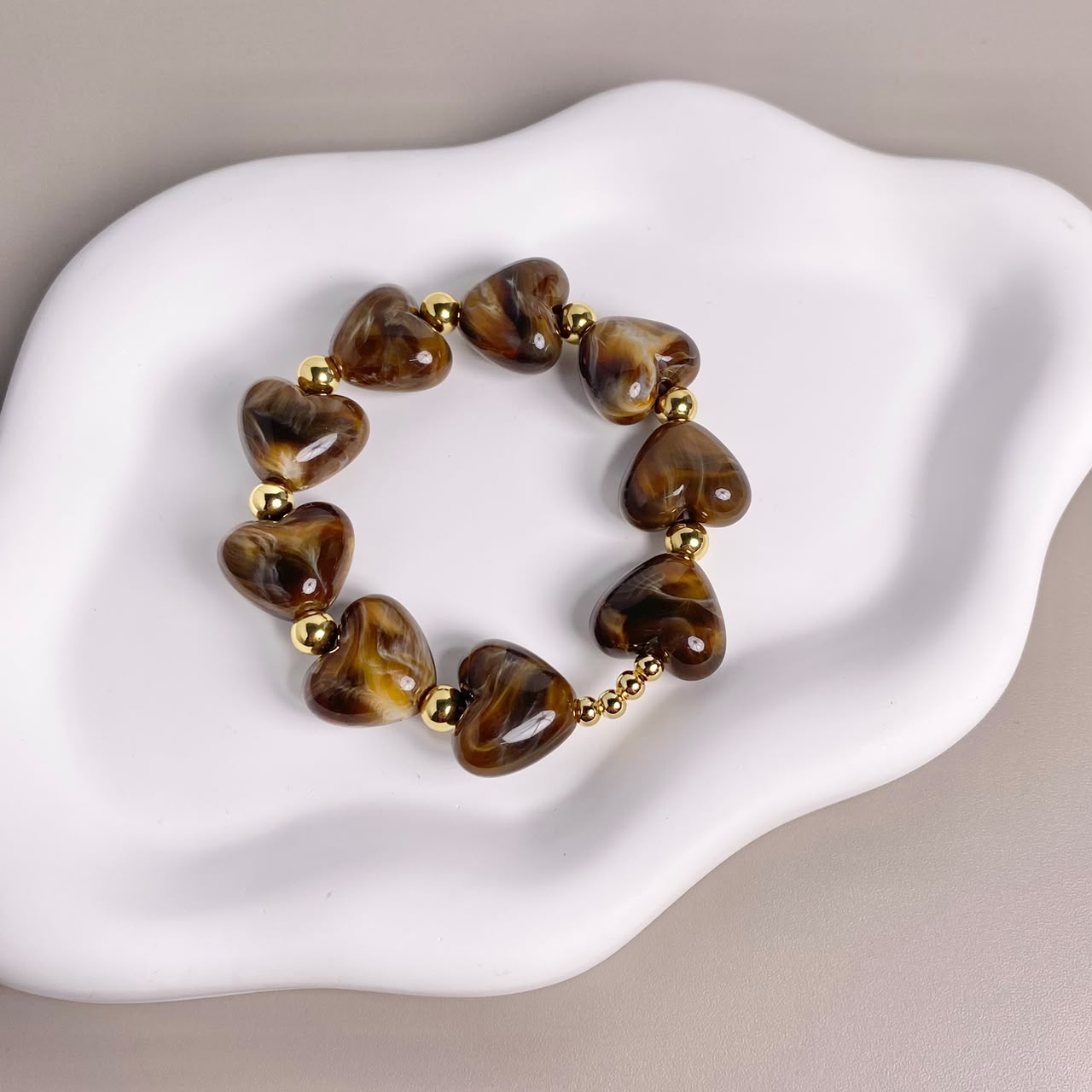 PULSERA CORAZON CAFE