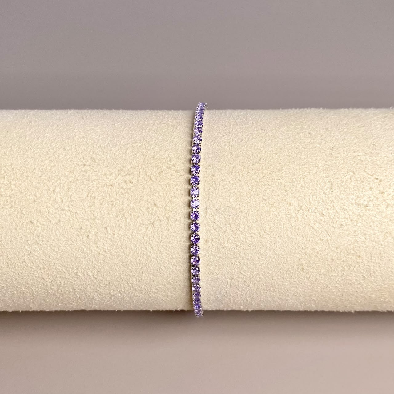 PULSERA PLATEADO CIRCON LILA