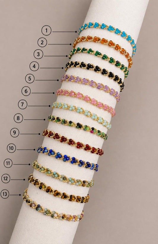 PULSERA PIEDRA NATURAL (ESCOGE TU COLOR)