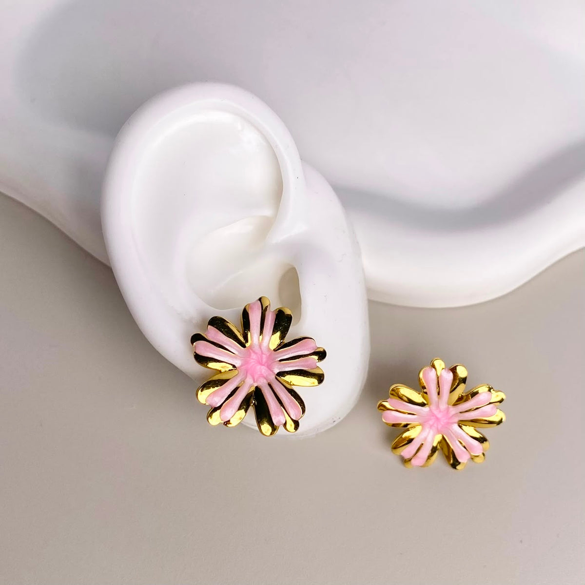 ARETES FLOR ROSA