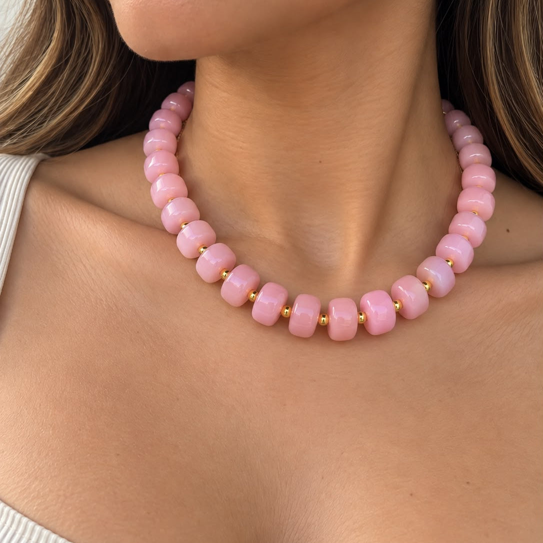 COLLAR OVALO ROSA