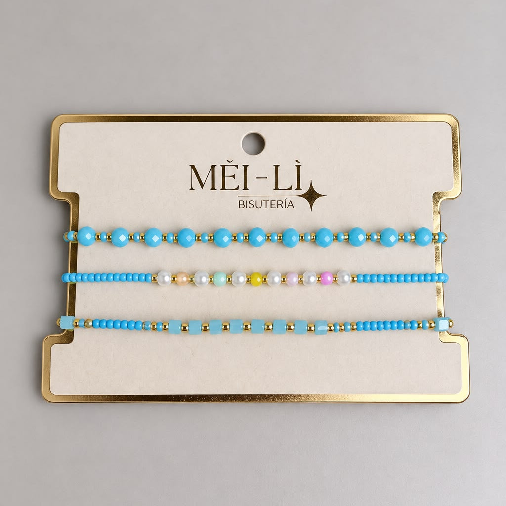 SET PULSERA AZUL