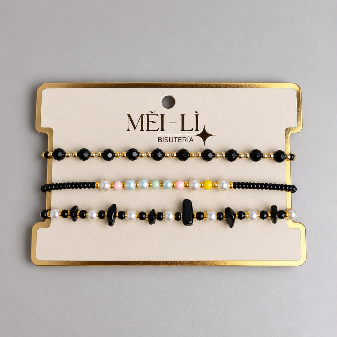 SET PULSERA NEGRA