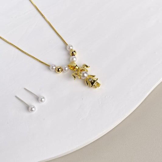 SET NIÑA CON PERLAS