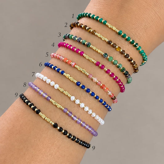 PULSERA PIEDRA NATURAL (ESCOGE TU COLOR)