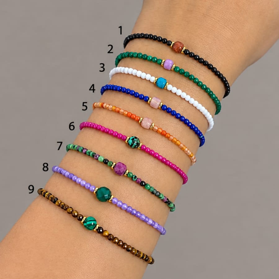 PULSERA PIEDRA NATURAL (ESCOGE TU COLOR)